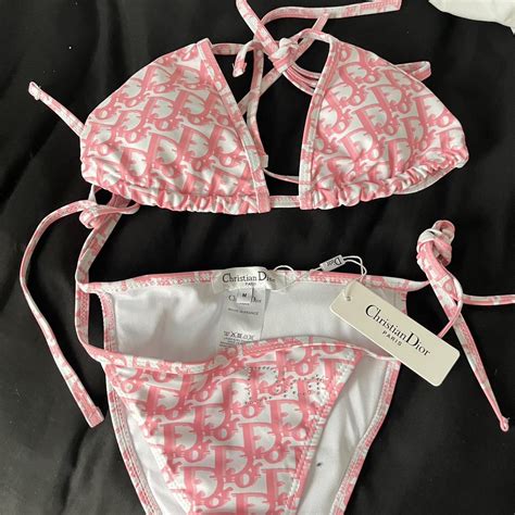 dior pink and white bikini